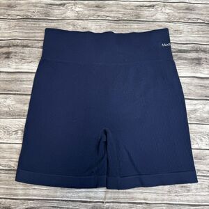 Modstreets Women's Ribbed Spandex Shorts Dark Navy Blue M Med Medium Stretchy